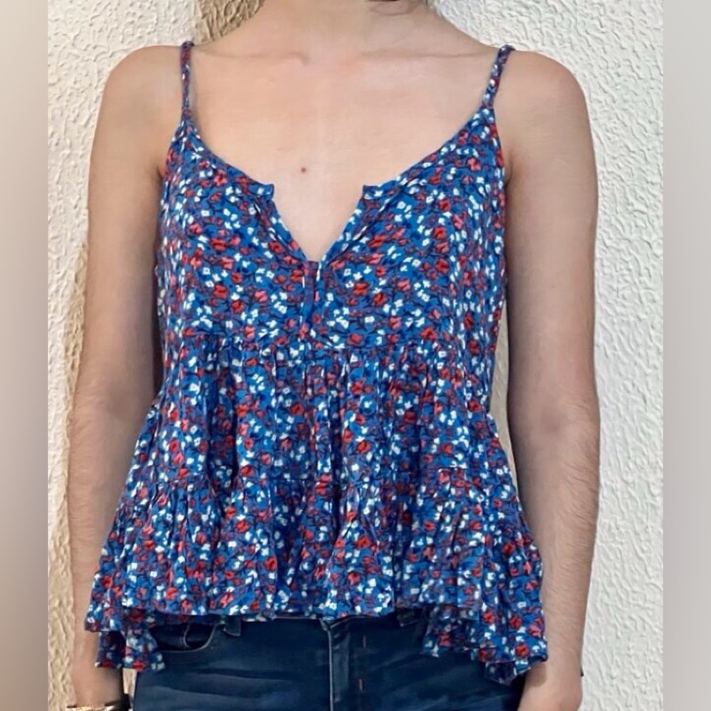 Patrons of Peace Blue and Red Floral Camisole